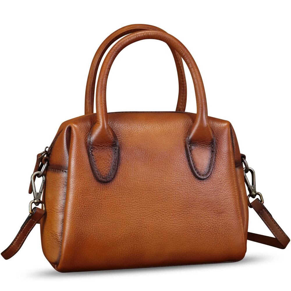 2265 Leather Handbag Leather Top Handle Purse Retro Handmade Satchel